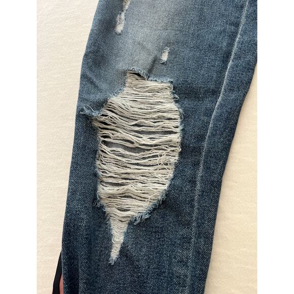 McGuire Distressed Stripe Down The Side Legs Crop Jeans Size 28 - Picture 6 of 16